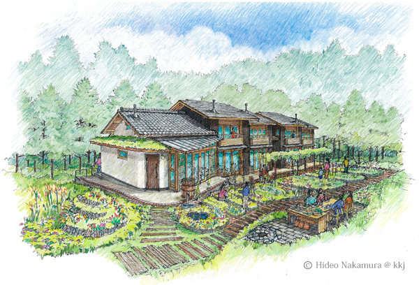 里山長屋完成予想図(絵:中村秀夫)