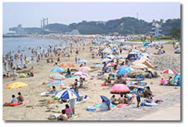 震災以前の海水浴場の様子 - 相馬市 ホームページより