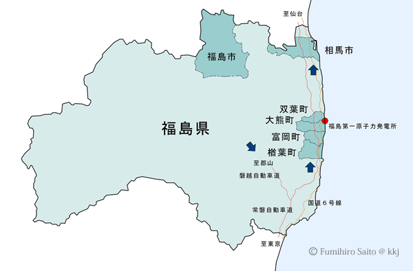 福島第1原子力発電所の位置